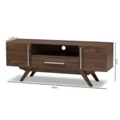 Ashfield Midcentury Modern Walnut Finished Wood TV Stand for TVs up to 55"Brown - Baxton Studio