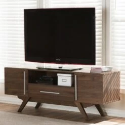 Ashfield Midcentury Modern Walnut Finished Wood TV Stand for TVs up to 55"Brown - Baxton Studio -Cheap TV Stands Store unnamed file 7907