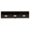Gerhardine Wood 3 Drawer TV Stand for TVs up to 62" Dark Brown - Baxton Studio