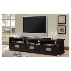 Gerhardine Wood 3 Drawer TV Stand for TVs up to 62" Dark Brown - Baxton Studio -Cheap TV Stands Store unnamed file 7916