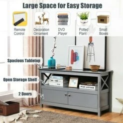 Costway Free Standing TV Cabinet Wooden Console TV Media Entertainment -Cheap TV Stands Store unnamed file 8099