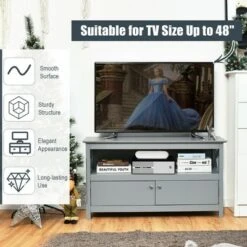 Costway Free Standing TV Cabinet Wooden Console TV Media Entertainment -Cheap TV Stands Store unnamed file 8100