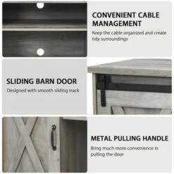 Costway 59'' Farmhouse TV Stand Sliding Barn Door Cabinet w/ Adjustable Shelf 20 Costway 59'' Farmhouse TV Stand Sliding Barn Door Cabinet w/ Adjustable Shelf -Cheap TV Stands Store unnamed file 8121