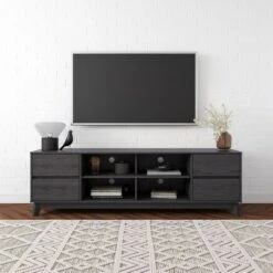 Hollywood Wood Grain TV Stand for TVs up to 85" with Drawers Gray - CorLiving