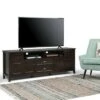 Portland TV Stand for TVs up to 80" - WyndenHall Mahogany Brown