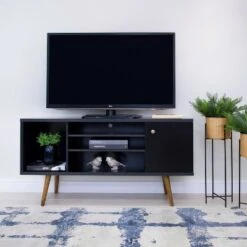 Wooden Entertainment TV Stand for TVs up to 58" Black/Brown - The Urban Port -Cheap TV Stands Store unnamed file 8383