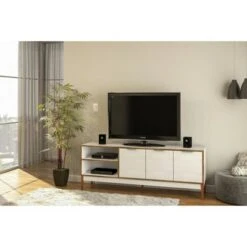 Boston TV Stand for TVs up to 65" White/Light Brown - Chique -Cheap TV Stands Store unnamed file 8436
