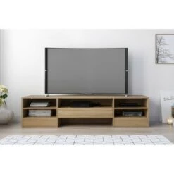 Rustik TV Stand for TVs up to 80" - Nexera Biscotti