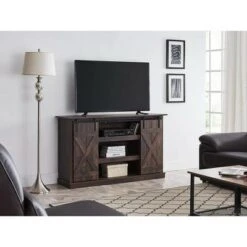 HearthPro Sawyer Media Console in Rustic Brown - SP6546-OM