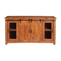 Omaha 65" Solid Wood TV Stand Honey Tobacco Finish - Martin Svensson Home