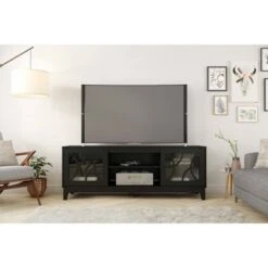 Venus TV Stand for TVs up to 72" - Nexera Cinnamon/black