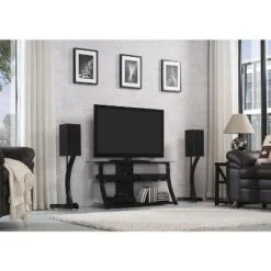 Bell'O Gloss Black Metal & Glass Flat Panel AV Table -Cheap TV Stands Store unnamed file 8644