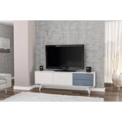 Fairfield TV Stand for TVs up to 70" White/Navy - Chique