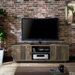 Fraire Contemporary TV Stand for TVs up to 60" Reclaimed Oak - HOMES: Inside + Out