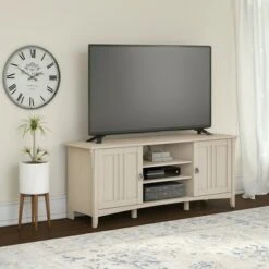 Salinas TV Stand for TVs up to 70" - Bush Furniture Antique White