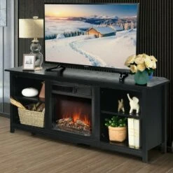 Costway 58'' 2-Tier Fireplace TV Stand W/18" Electric Fireplace Up to 65'' -Cheap TV Stands Store unnamed file 892