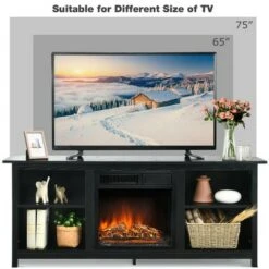 Costway 58'' 2-Tier Fireplace TV Stand W/18" Electric Fireplace Up to 65'' -Cheap TV Stands Store unnamed file 896
