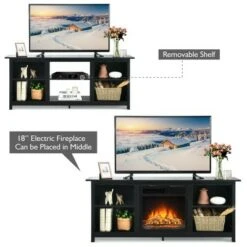 Costway 58'' 2-Tier Fireplace TV Stand W/18" Electric Fireplace Up to 65'' -Cheap TV Stands Store unnamed file 898