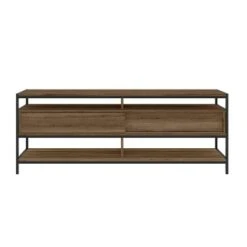 Wood and Metal TV Stand for TVs up to 58" Brown/Black - The Urban Port