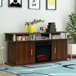 Costway 63'' Fireplace TV Stand W/18'' 1400W Electric Fireplace up to 70'' Walnut 13 Costway 63'' Fireplace TV Stand W/18'' 1400W Electric Fireplace up to 70'' Walnut -Cheap TV Stands Store unnamed file 903