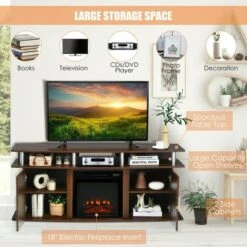 Costway 63'' Fireplace TV Stand W/18'' 1400W Electric Fireplace up to 70'' Walnut 15 Costway 63'' Fireplace TV Stand W/18'' 1400W Electric Fireplace up to 70'' Walnut -Cheap TV Stands Store unnamed file 905