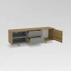 Stockholm TV Stand for TVs up to 70" Walnut/Light Gray - Chique