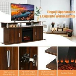Costway 63'' Fireplace TV Stand W/18'' 1400W Electric Fireplace up to 70'' Walnut 19 Costway 63'' Fireplace TV Stand W/18'' 1400W Electric Fireplace up to 70'' Walnut -Cheap TV Stands Store unnamed file 909