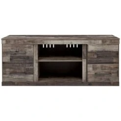 2 Doors and Removable Shelves TV Stand for TVs up to 53" Brown - Benzara
