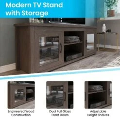 Emma and Oliver TV Stand for up to 80" TV's - 65" Media Console with Classic Full Glass Doors & 3 Adjustable Shelves 18 Emma and Oliver TV Stand for up to 80" TV's - 65" Media Console with Classic Full Glass Doors & 3 Adjustable Shelves -Cheap TV Stands Store unnamed file 9216