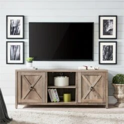 Henn& Hart 58" Modern Farmhouse Double Sliding Door Gray Oak Wood TV Stand - Henn&Hart 11 Henn& Hart 58" Modern Farmhouse Double Sliding Door Gray Oak Wood TV Stand - Henn&Hart -Cheap TV Stands Store unnamed file 9228