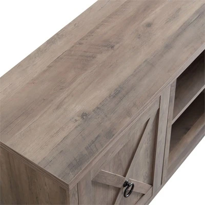 Henn& Hart 58" Modern Farmhouse Double Sliding Door Gray Oak Wood TV Stand - Henn&Hart 9 Henn& Hart 58" Modern Farmhouse Double Sliding Door Gray Oak Wood TV Stand - Henn&Hart - Image 7