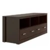 Wooden 2 Drawers and 3 Open Compartments TV Stand for TVs up to 59" Brown - The Urban Port