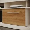 Open Compartments and Sliding Door TV Stand for TVs up to 78" Off White/Oak - The Urban Port