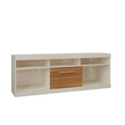 Open Compartments and Sliding Door TV Stand for TVs up to 78" Off White/Oak - The Urban Port -Cheap TV Stands Store unnamed file 9384