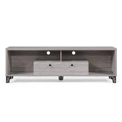 2pc Colvin Mid-Century TV Stand for TVs up to 65" Gray Oak - Christopher Knight Home 5 2pc Colvin Mid-Century TV Stand for TVs up to 65" Gray Oak - Christopher Knight Home - Image 3