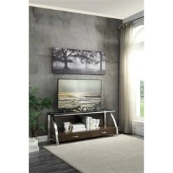 Tioga Metal TV Stand in Espresso - Lexicon