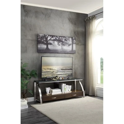 Tioga Metal TV Stand in Espresso - Lexicon 3 Tioga Metal TV Stand in Espresso - Lexicon