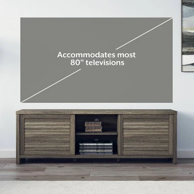 74" Handerson Wood TV Stand for TVs up to 80" - Hillsdale Furniture White/dark Oak 6 74" Handerson Wood TV Stand for TVs up to 80" - Hillsdale Furniture White/dark Oak - Image 4