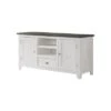 Monterey Solid Wood TV Stand in White with Gray Top - Martin Svensson Home