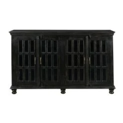 Colonnade 4 Door Media Credenza for TV's up to 74" - Treasure Trove Accents Black