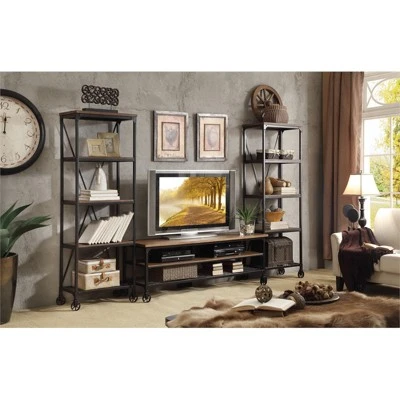 Millwood Metal TV Stand in Natural and Black - Lexicon 3 Millwood Metal TV Stand in Natural and Black - Lexicon