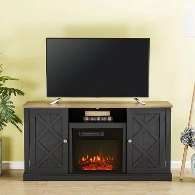 Electric Fireplace and TV Stand for TVs up to 60" Charcoal - Home Essentials 3 Electric Fireplace and TV Stand for TVs up to 60" Charcoal - Home Essentials