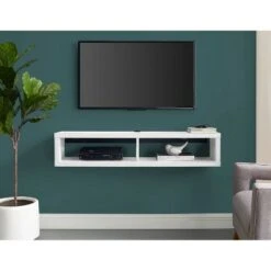 Wall Mounted Console TV Stand for TVs up to 50" White - Martin Furniture