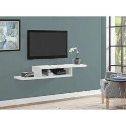 Asymmetrical Wall Mounted Console TV Stand for TVs up to 60" White - Martin Furniture -Cheap TV Stands Store unnamed file 9880