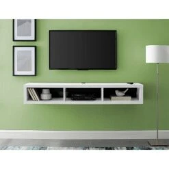Wall Mounted Console TV Stand for TVs up to 60" White - Martin Furniture
