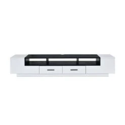 Armor TV Stand for TVs up to 70" White/Black - Acme Furniture