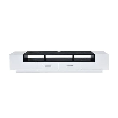 Armor TV Stand for TVs up to 70" White/Black - Acme Furniture 2 Armor TV Stand for TVs up to 70" White/Black - Acme Furniture