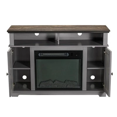 48" TV Stand for TVs up to 55" with Electric Fireplace Gray - Home Essentials 10 48" TV Stand for TVs up to 55" with Electric Fireplace Gray - Home Essentials - Image 8