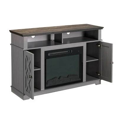 48" TV Stand for TVs up to 55" with Electric Fireplace Gray - Home Essentials 12 48" TV Stand for TVs up to 55" with Electric Fireplace Gray - Home Essentials - Image 10